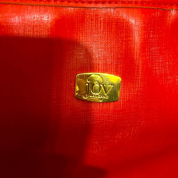 Joy Mangano red faux leather tote bag. Like new - Picture 3 of 6